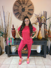 Load image into Gallery viewer, 24/7 Chill Set (2pcs Short Sleeve Leggings Set)- Multiple Colors Available