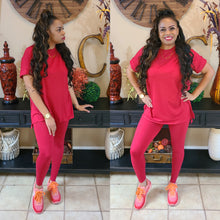 Load image into Gallery viewer, 24/7 Chill Set (2pcs Short Sleeve Leggings Set)- Multiple Colors Available