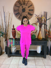 Load image into Gallery viewer, 24/7 Chill Set (2pcs Short Sleeve Leggings Set)- Multiple Colors Available