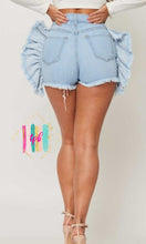 Load image into Gallery viewer, Delivered - Side Ruffled Denim Shorts
