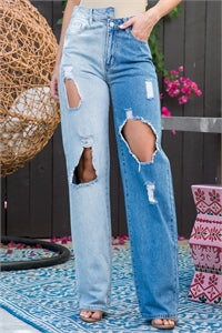 Dysfunctional Asymmetrical Denim Jeans