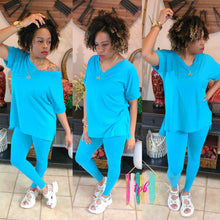Load image into Gallery viewer, 24/7 Chill Set (2pcs Short Sleeve Leggings Set)- Multiple Colors Available