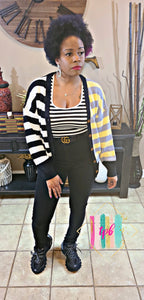 Mix-Matched Perfectly Striped Cardigan