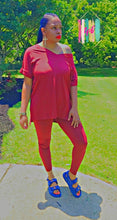 Load image into Gallery viewer, 24/7 Chill Set (2pcs Short Sleeve Leggings Set)- Multiple Colors Available