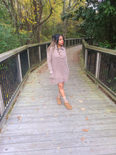 Load image into Gallery viewer, Cuffs and Buttons- Acid Wash Waffle Collared Long Sleeve Dress w/ Pockets