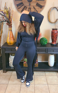 All the Frills Hooded Zippered Jumpsuit