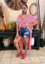 Load image into Gallery viewer, Pretty As Charged S/S Striped Maxi Dress Shirt - Reg and Plus Size