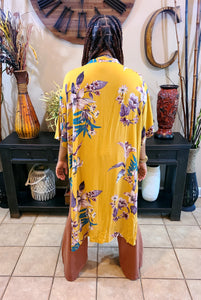 Golden Hour Mustard Floral Kimono