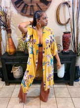 Load image into Gallery viewer, Golden Hour Mustard Floral Kimono