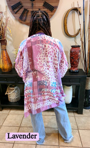 Colorful Splatter Semi-Sheer Kimono