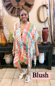 Colorful Splatter Semi-Sheer Kimono