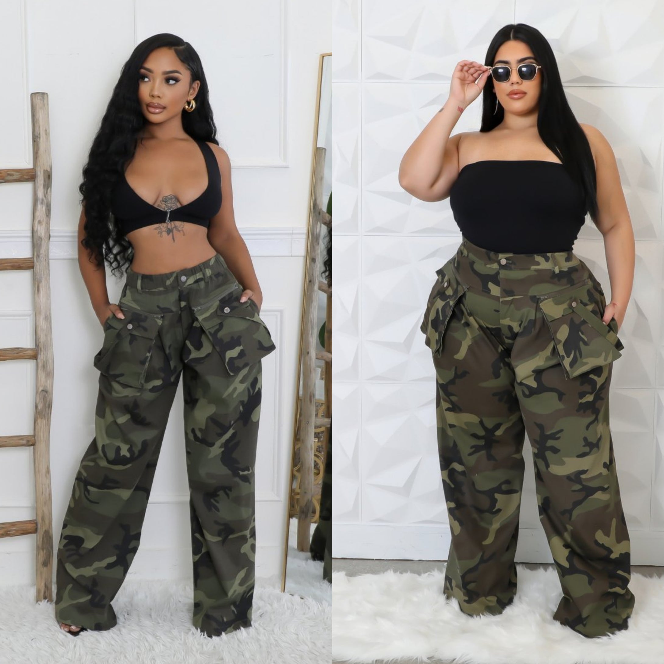 Non-Disclosure Needed - Camo High Waist Pants - Reg & Plus Size