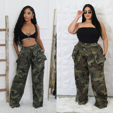 Non-Disclosure Needed - Camo High Waist Pants - Reg & Plus Size