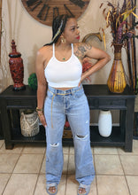 Load image into Gallery viewer, Trendsetter High Waist Distressed Mom Jeans