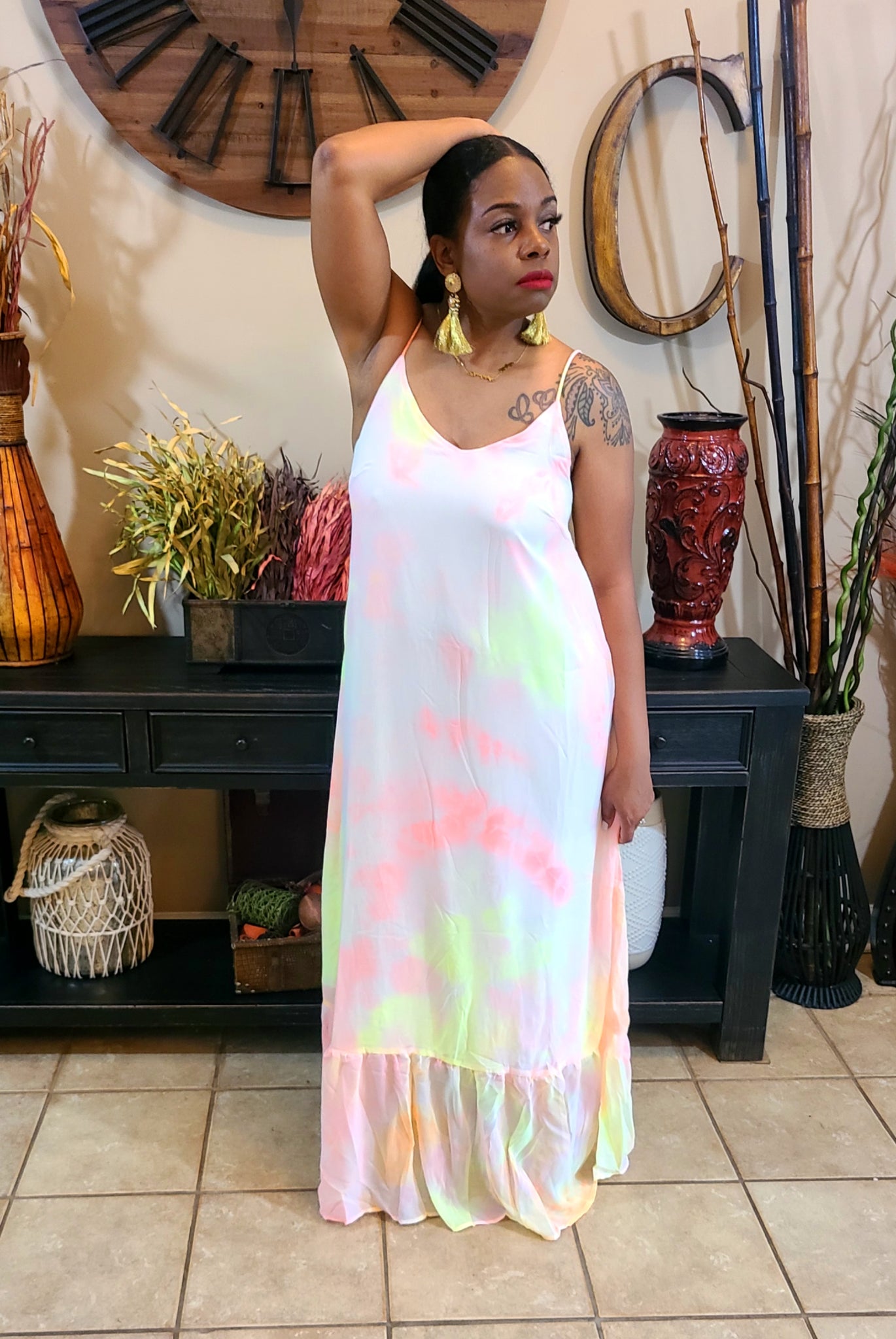 neon dress for plus size La Femme Curve 31394 KOTSOVOS