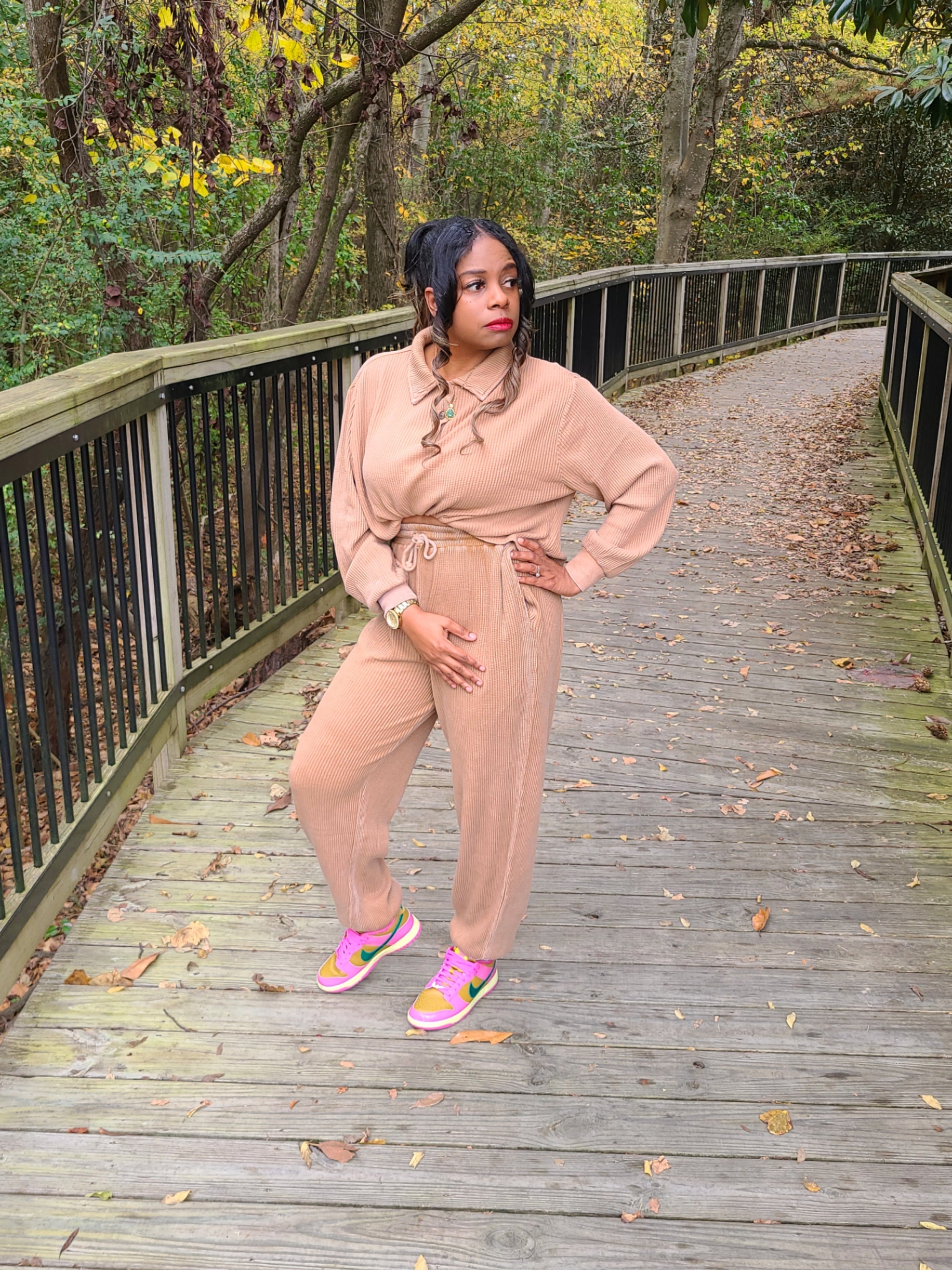 SO-CO SOUTHERN COMFORT 2PCS LONG SLEEVE RIBBED PANTS SETS