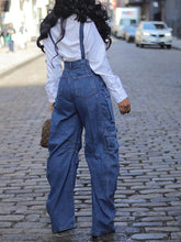 Load image into Gallery viewer, High Maintenance Denim Cargo Overalls