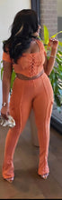 Load image into Gallery viewer, It&#39;s Me Again Short Sleeve Ribbed 2pcs Corset Pants Set