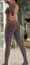 Load image into Gallery viewer, 'Be Mine' Laced Front Open Back Mineral Washed Jumpsuit