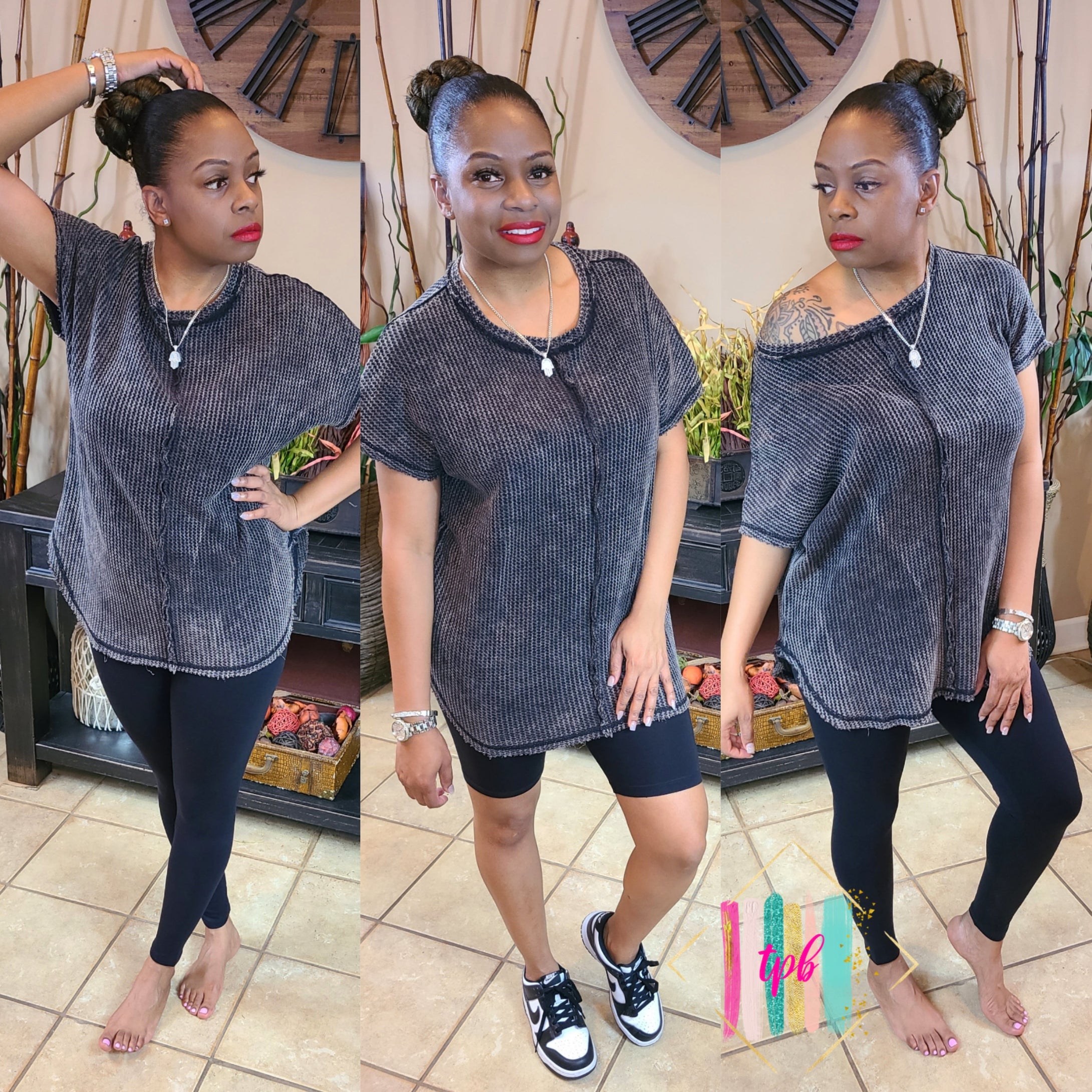 The Perfect Washed & Geaux 2pcs Waffle Set - Plus Size