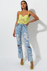 Keys, Lemons, and Limes Neon Lace Bodysuit