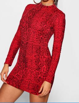 Medusa in Red Bodycon Dress