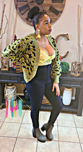 Jungle Cat Olive Animal Print Cardigan