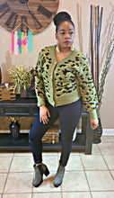 Load image into Gallery viewer, Jungle Cat Olive Animal Print Cardigan