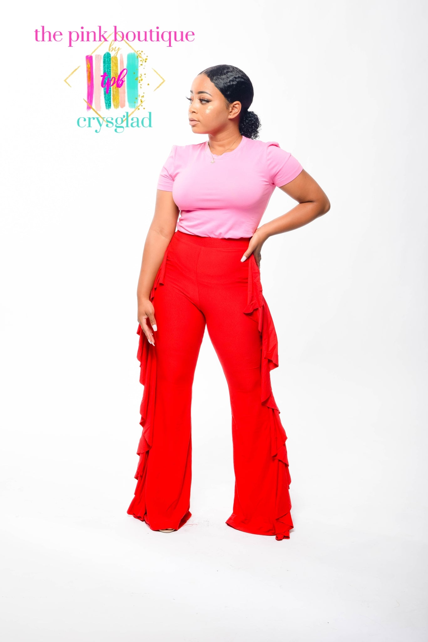 Side Ruffle Pants Ready, Set, Geaux Side Ruffled Pants – ThePinkBoutique